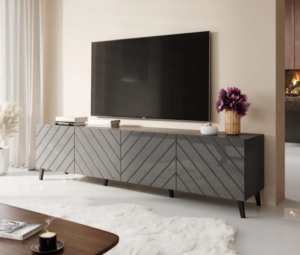 TV tumba Abeto RTV 200 · Grafīts · 200 × 41.5 × 52 cm