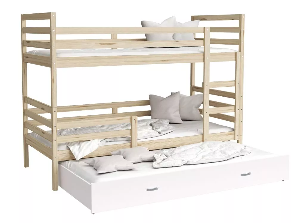 Bērnu gulta Jacek 3 80x190 ar stelāžām Guļamvietas platums: 80 cm, Guļamvietas garums: 190 cm, · 86 × 198 × 158 cm