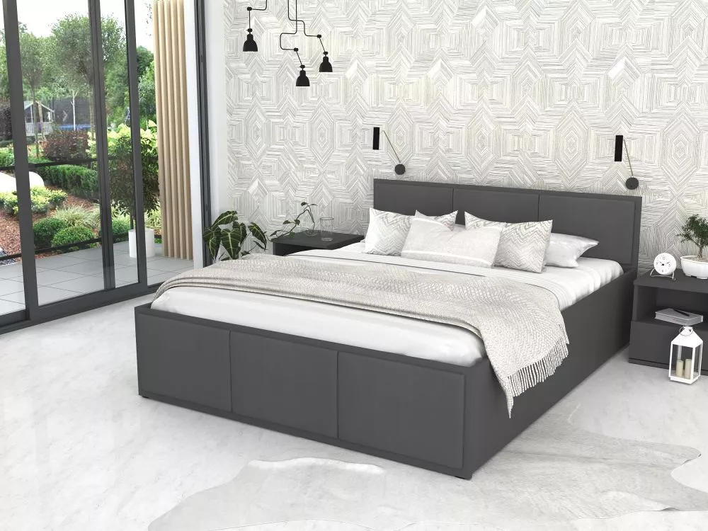 Gulta Panama T Grey D ar stelāžu Guļamvietas platums: 160 cm, Korpusa krāsa: pelēks, Guļamvietas garums: 200 cm, stelāža