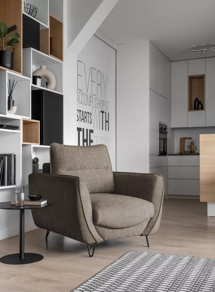 Mīksts krēsls Silva 1S standard Sēdvietas dziļums: 60 cm, · Brūns · 93 × 95 × 82 cm