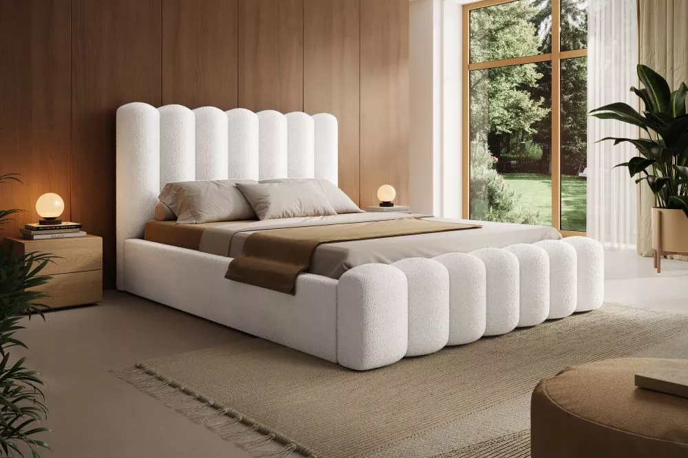 Gulta Amore Standard ar stelāžu Guļamvietas platums: 140 cm, Guļamvietas garums: 200 cm, stelāžas tips: koka, · Gaišais 