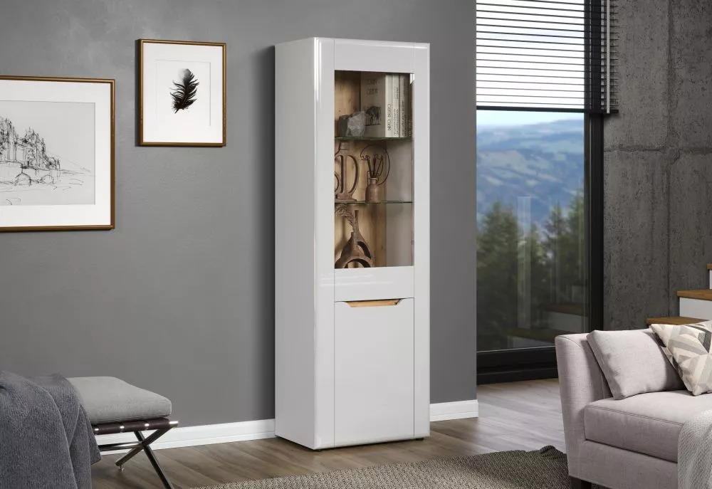 Sekcija Marlon 04 ar LED Korpusa krāsa: balts, · 65 × 39 × 192 cm