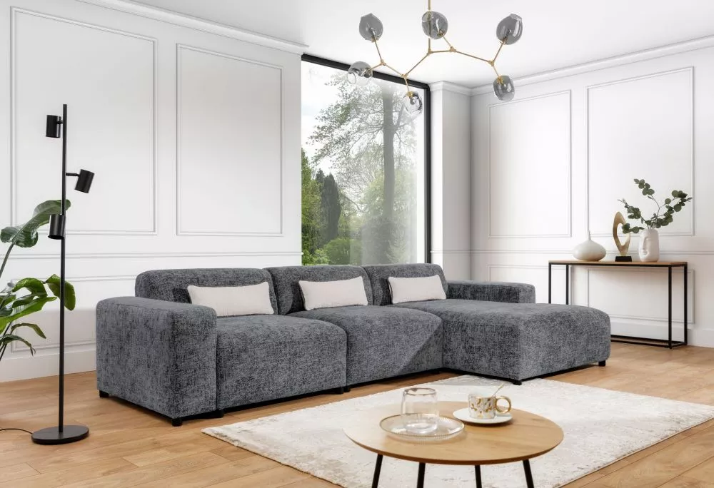 Dīvāns Roma Max Corner Standard · Zili pelēks · 165 × 331 × 75 cm