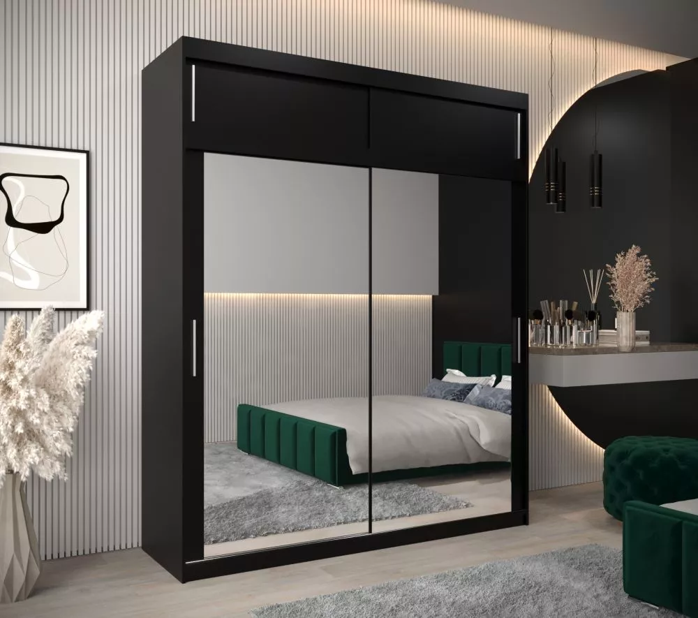 Skapis Tokyo 3 Plus · Melns · 200 × 62 × 240 cm