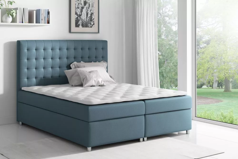 Gulta Asti Boxspring Premium standard Guļamvietas platums: 180 cm, Guļamvietas garums: 200 cm, · Gaiši zils · 180 × 213 