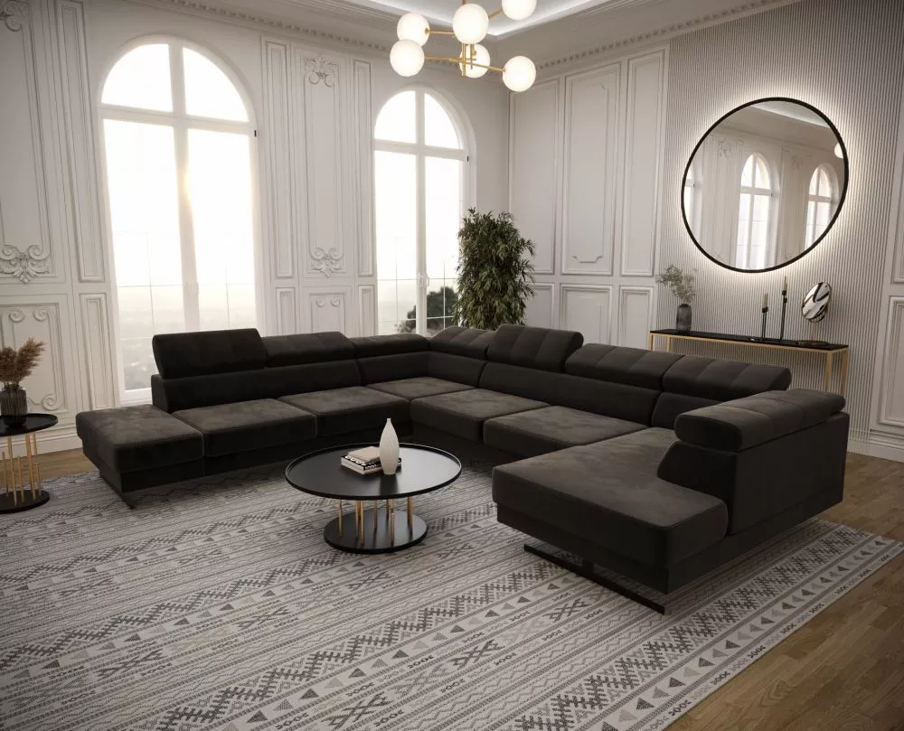 Dīvāns Emporio Max 2 Standard · Tumši brūns · 300 × 350 × 79 cm