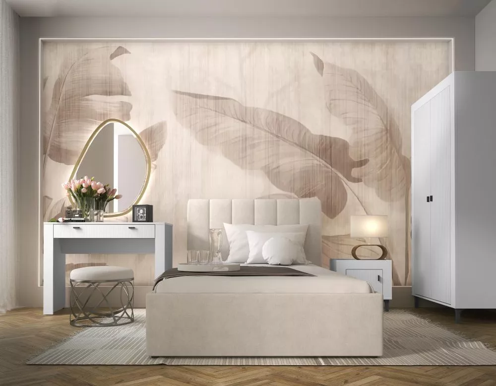 Gulta Mossa MO12 ar stelāžu Guļamvietas platums: 120 cm, Guļamvietas garums: 200 cm, · Bēšs · 126 × 210 × 101 cm