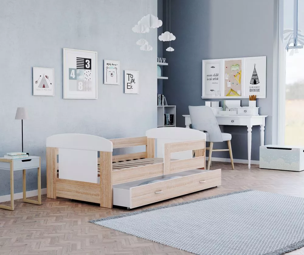 Bērnu gulta Filip Color 80x140 ar stelāžu Guļamvietas platums: 80 cm, Guļamvietas garums: 140 cm, · 85 × 143 × 63 cm