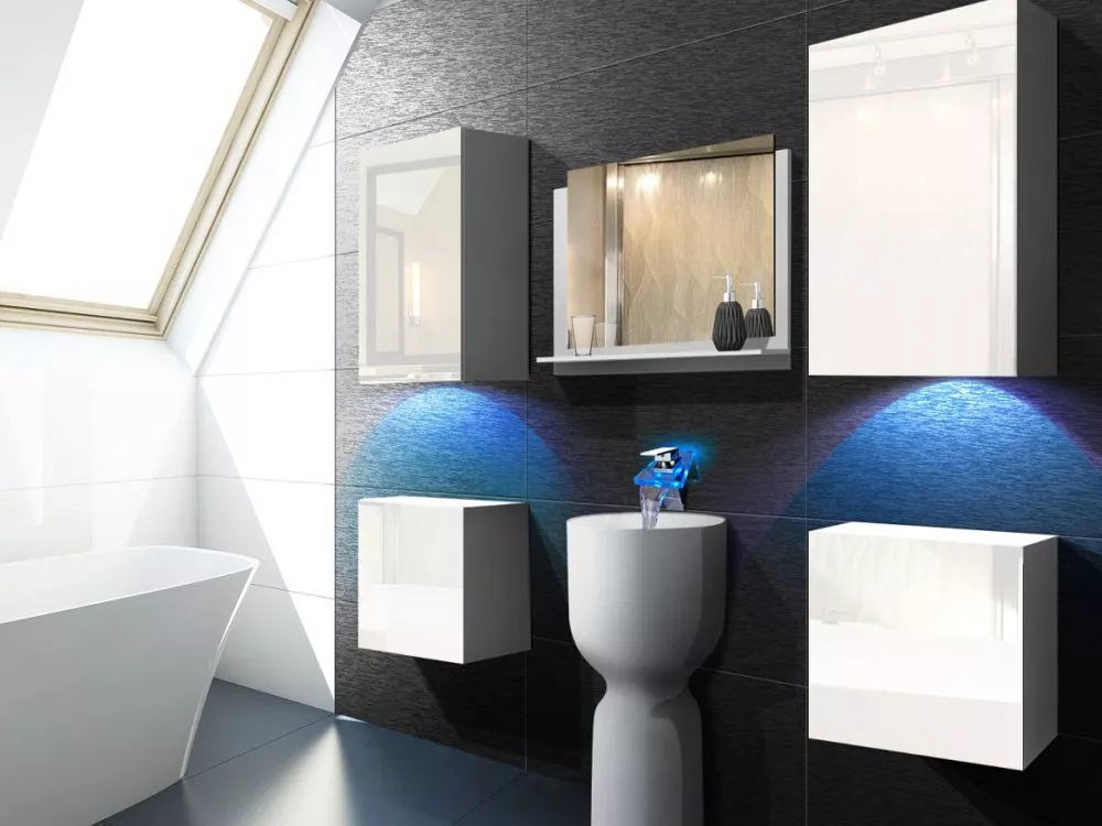 Vannas istabas komplekts Alius 17 ar LED · Balts · 120 × 35 cm