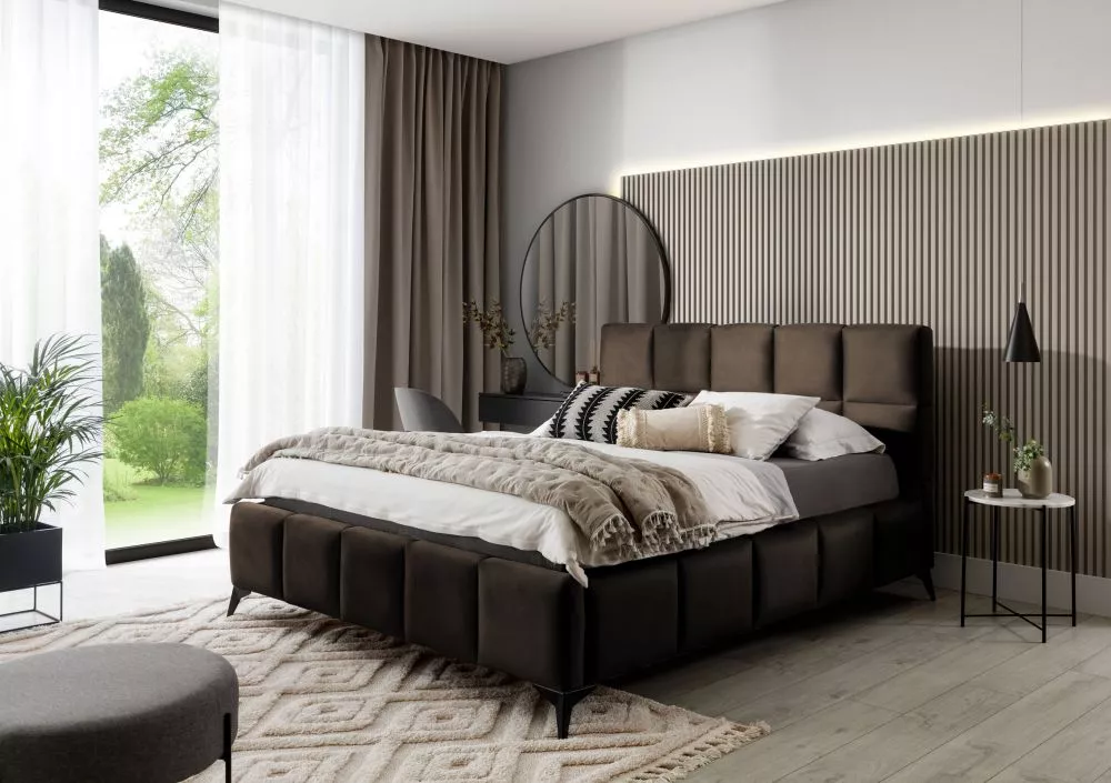 Gulta Mist Nube Standard ar stelāžu Guļamvietas platums: 140 cm, Guļamvietas garums: 200 cm, · Tumši brūns · 160 × 223 ×