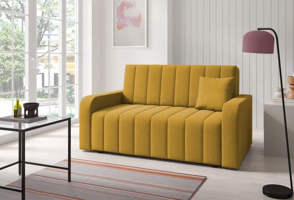 Mīksts krēsls Marko 3 standard Sēdvietas dziļums: 60 cm, · Dzeltens · 155 × 97 × 85 cm