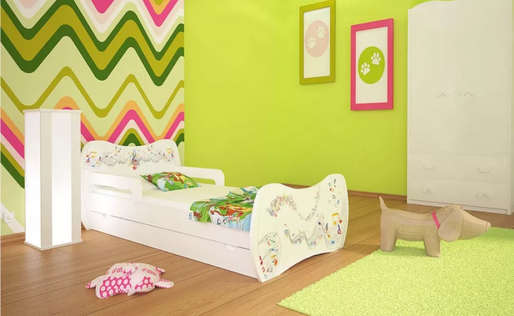 Bērnu gulta Dream L04 160x80 DM17 ar stelāžu Guļamvietas platums: 80 cm, Guļamvietas garums: 160 cm, · 104 × 164 × 71 cm
