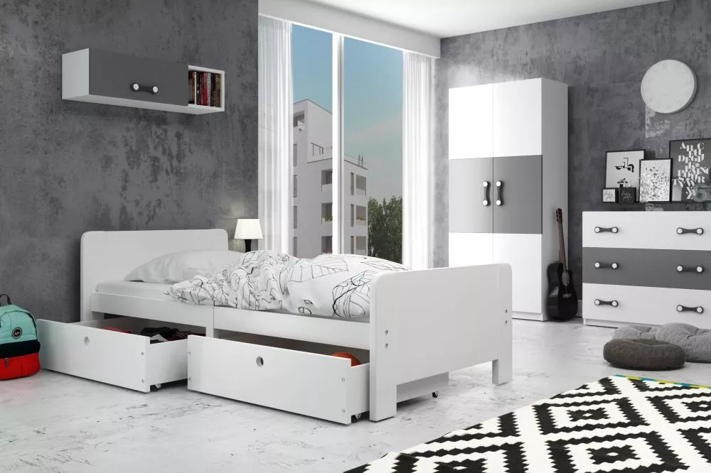 Bērnu gulta Arek ar stelāžu Guļamvietas platums: 80 cm, Guļamvietas garums: 200 cm, · 88.5 × 203 × 64 cm
