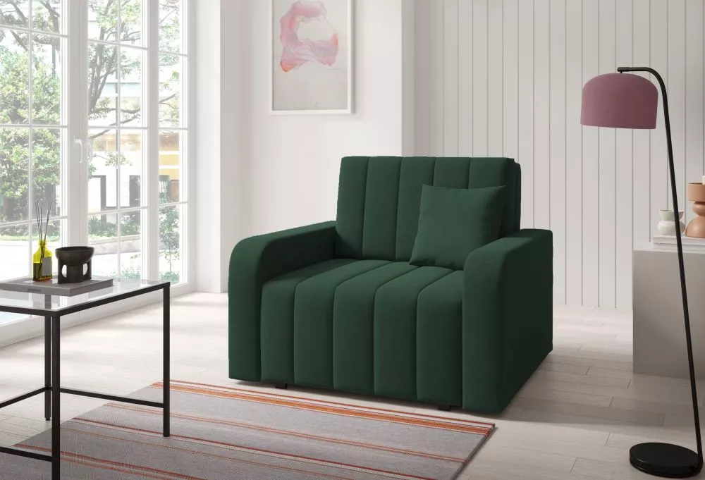 Mīksts krēsls Marko 1 standard Sēdvietas dziļums: 60 cm, · Zaļš · 105 × 97 × 85 cm