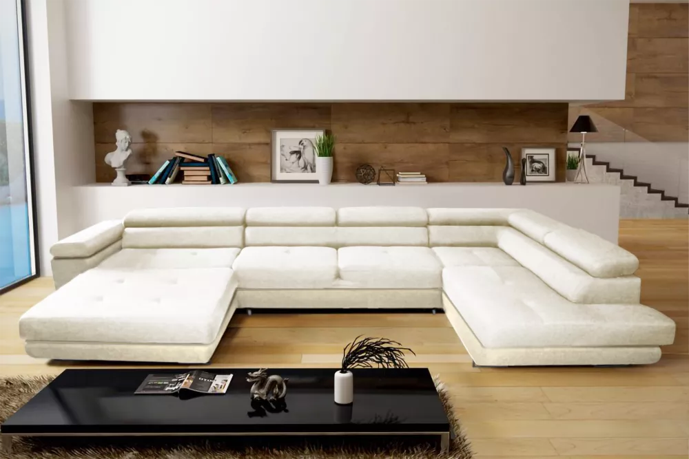 Dīvāns Anton U Mini+L Premium Standard · Krēma · 200 × 378 × 73 cm