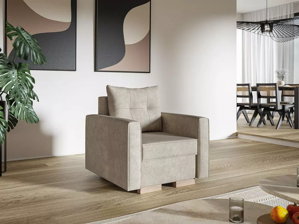 Mīksts krēsls Comfort 2 1S Standard Sēdvietas dziļums: 47 cm, · Gaiši bēšs · 80 × 90 × 86 cm