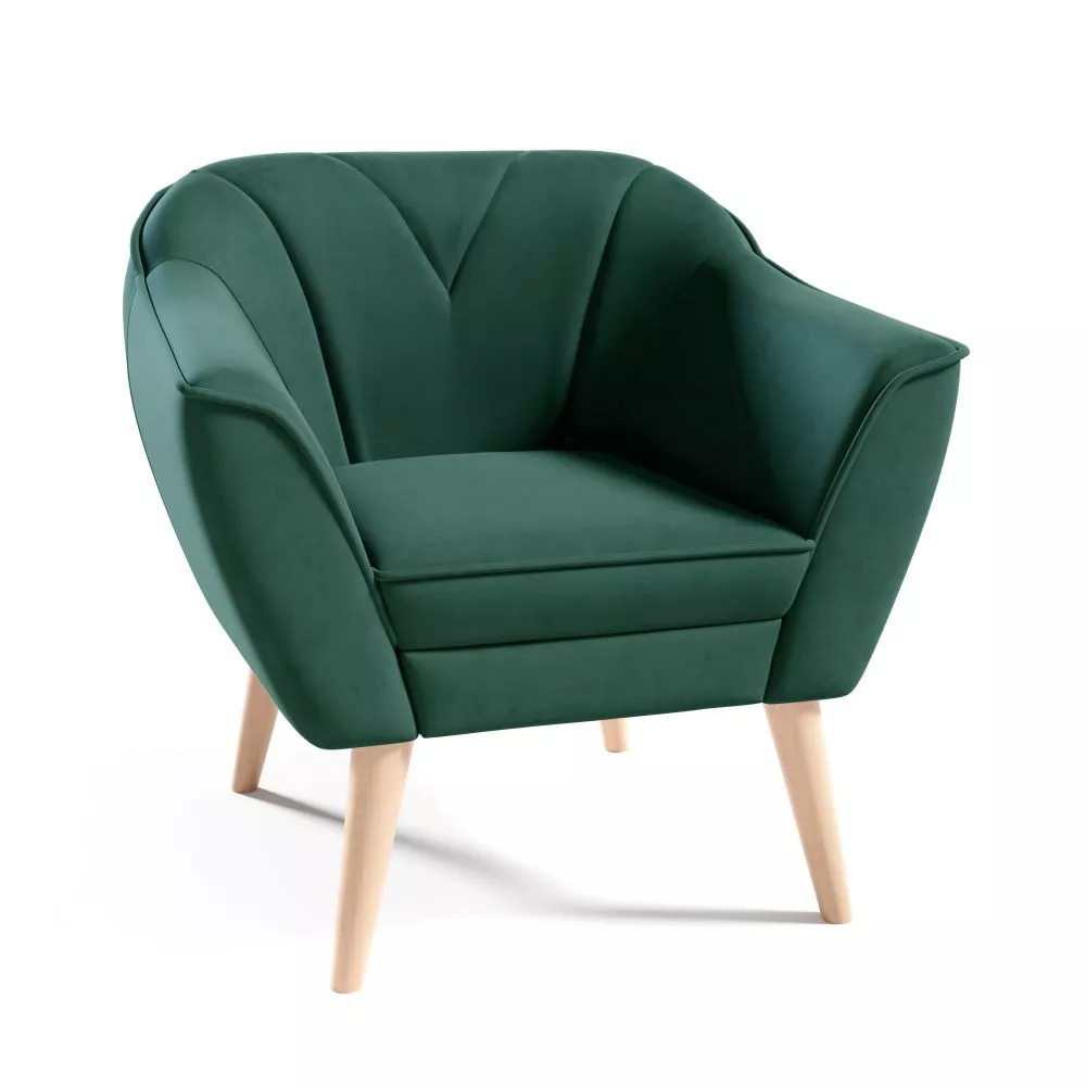 Mīksts krēsls Flora typ 204 Standard Sēdvietas dziļums: 52 cm, · Zaļš · 80 × 71 × 75 cm