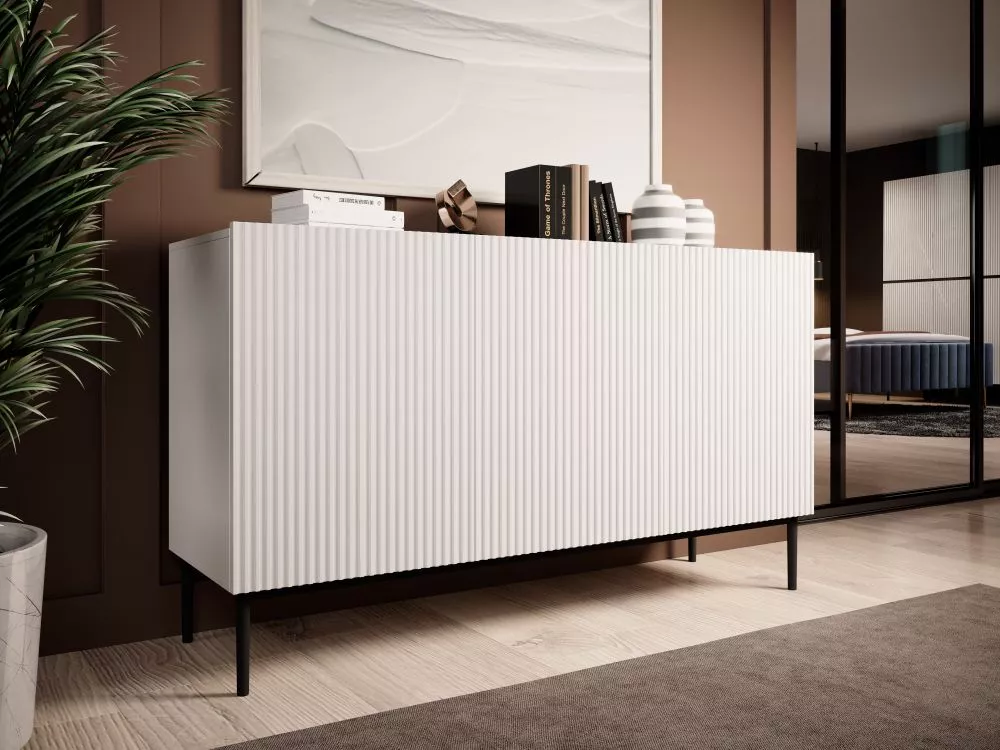 Kumode Nicole K150 3D Black · Balts · 150 × 45 × 85 cm