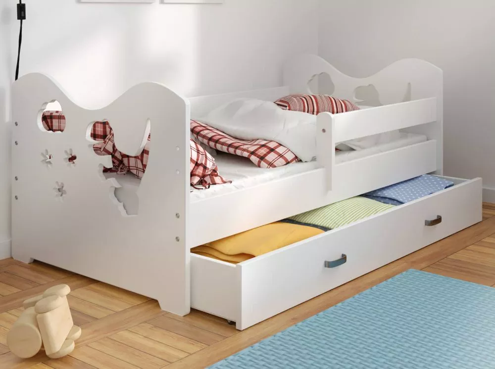Bērnu gulta Miki B3 ar stelāžu Guļamvietas platums: 80 cm, Guļamvietas garums: 160 cm, · 85 × 164 × 65 cm
