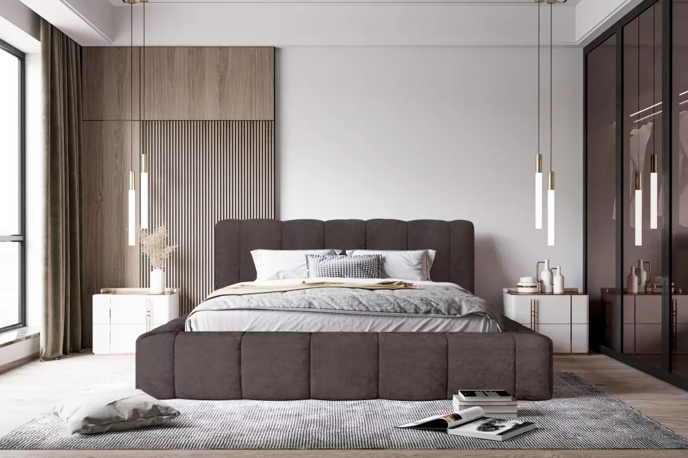 Gulta Como Standard ar stelāžu Guļamvietas platums: 140 cm, Guļamvietas garums: 200 cm, stelāžas tips: koka, · Tumši brū