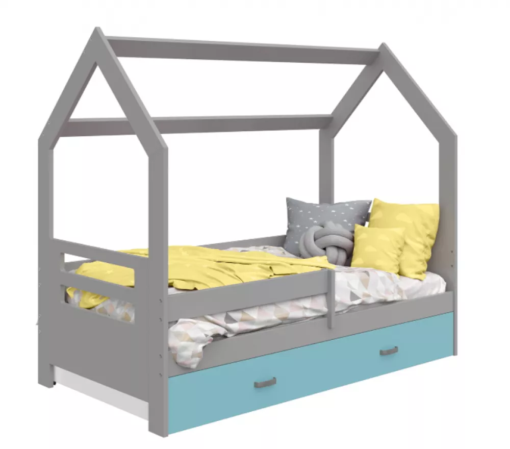 Bērnu gulta Domek D3-B ar stelāžu Guļamvietas platums: 80 cm, Guļamvietas garums: 160 cm, · 87 × 164 × 144 cm
