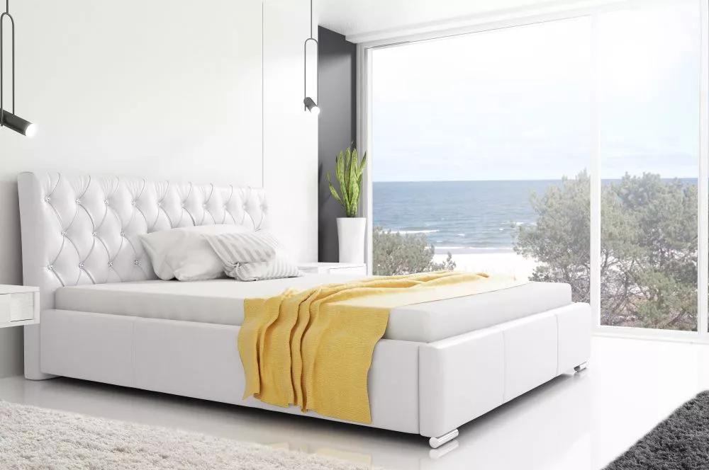 Gulta Retro standard ar stelāžu Guļamvietas platums: 160 cm, Guļamvietas garums: 200 cm, stelāžas tips: metāla, · Balts 