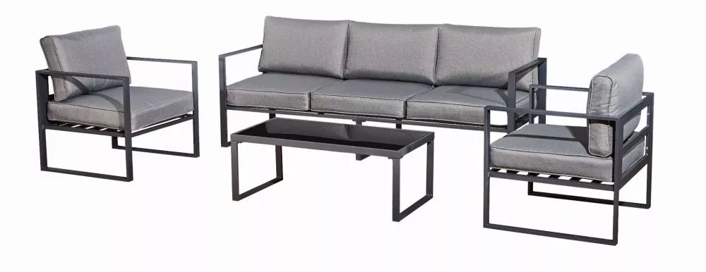 Komplekts Mostrare Grande Personu skaits: 5, Korpusa krāsa: melns, Elementu krāsa: pelēks, · 204 × 67 × 63 cm