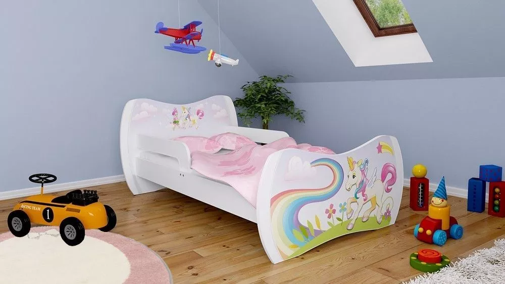 Bērnu gulta Dream L01 140x70 DM15 ar stelāžu Guļamvietas platums: 70 cm, Guļamvietas garums: 140 cm, · 94 × 144 × 71 cm