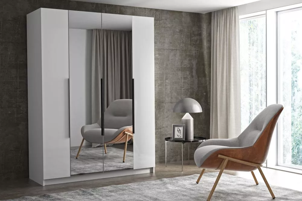 Skapis Paris Mirror · Balts · 160 × 60 × 216 cm