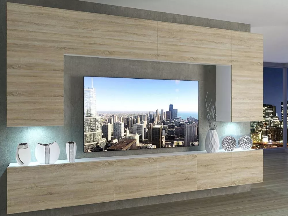 Sekcija Imperium 2 ar LED Korpusa krāsa: balts, · 300 × 36 cm