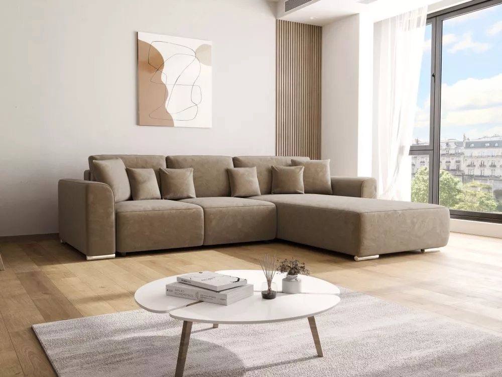 Dīvāns Gusto L Standard · Gaiši brūns · 195 × 293 × 67 cm