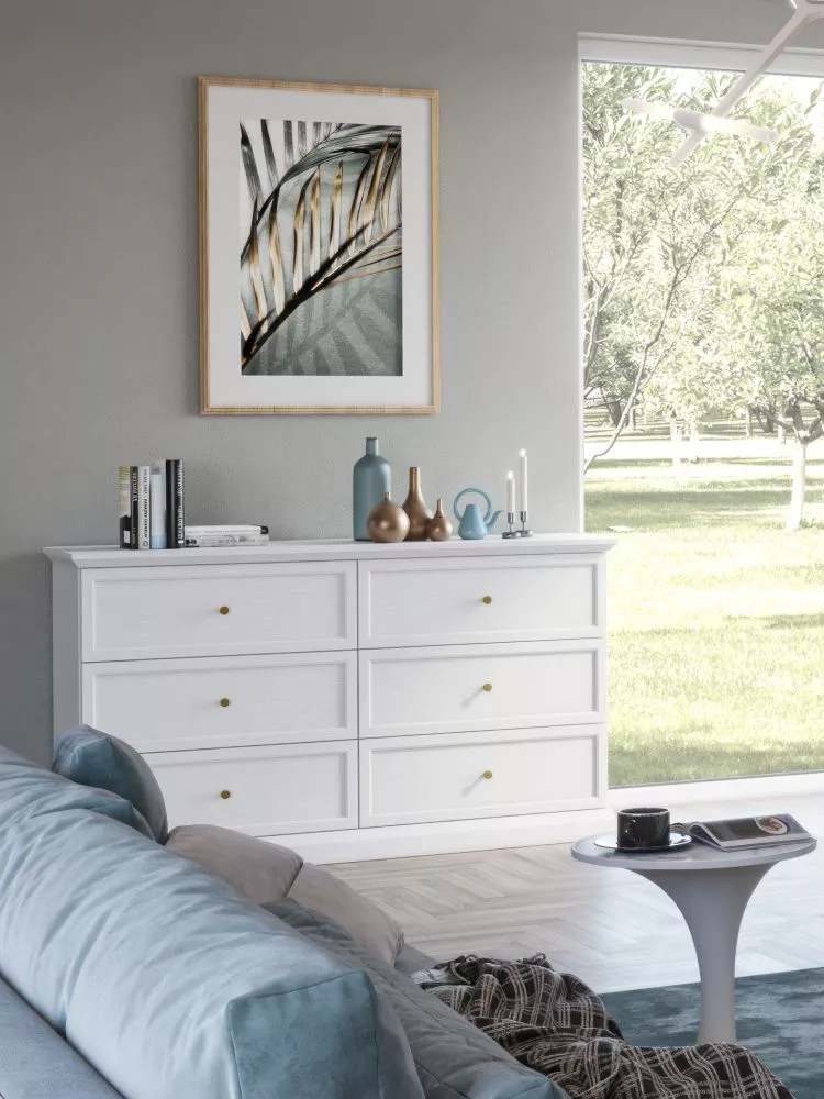 Kumode Lucca K6S · Balts · 146 × 40 × 86 cm