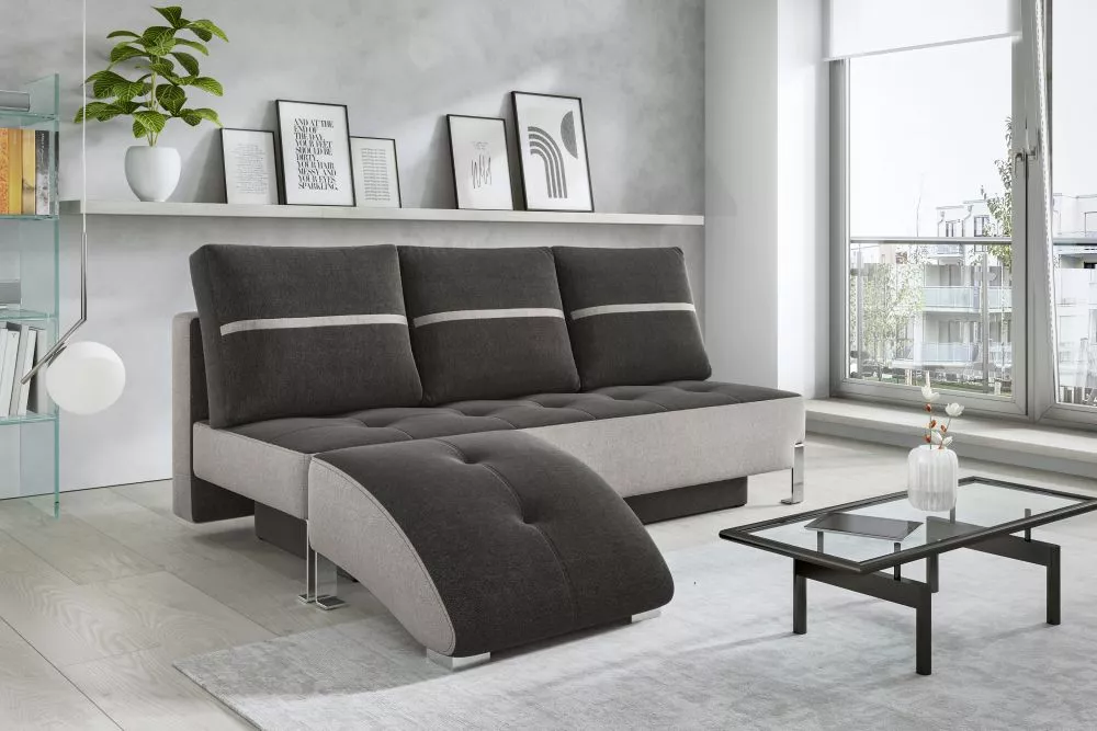 Dīvāns Betty Standard · Tumši pelēks + kapučīno · 100 × 200 × 92 cm