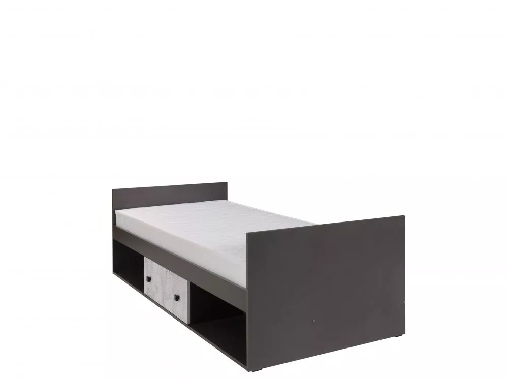 Bērnu gulta Tommy 20 Guļamvietas platums: 90 cm, Guļamvietas garums: 200 cm, · Grafīts + enigma · 96 × 205 × 63 cm