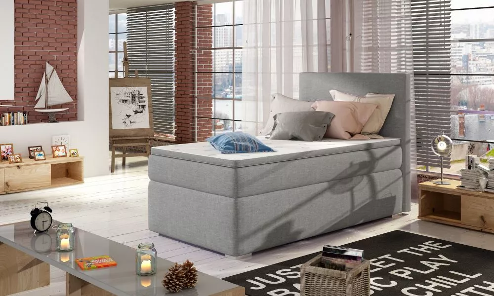 Gulta Rocco 90x200 Boxspring standard Guļamvietas platums: 90 cm, Guļamvietas garums: 200 cm, · Gaiši pelēks · 92 × 205 
