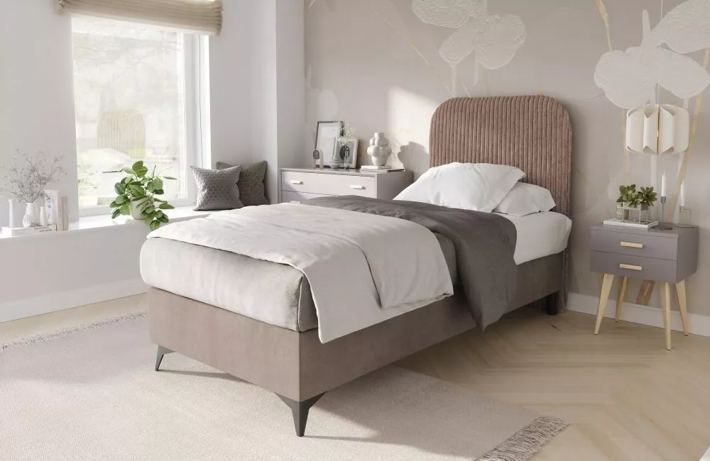 Gulta Mitto R Mini Boxspring Standard Guļamvietas platums: 80 cm, Guļamvietas garums: 200 cm, · Bēšs · 80 × 208 × 122 cm
