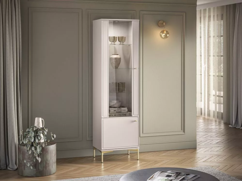 Sekcija Sandro 02 ar LED · Kašmira · 54 × 40 × 190 cm