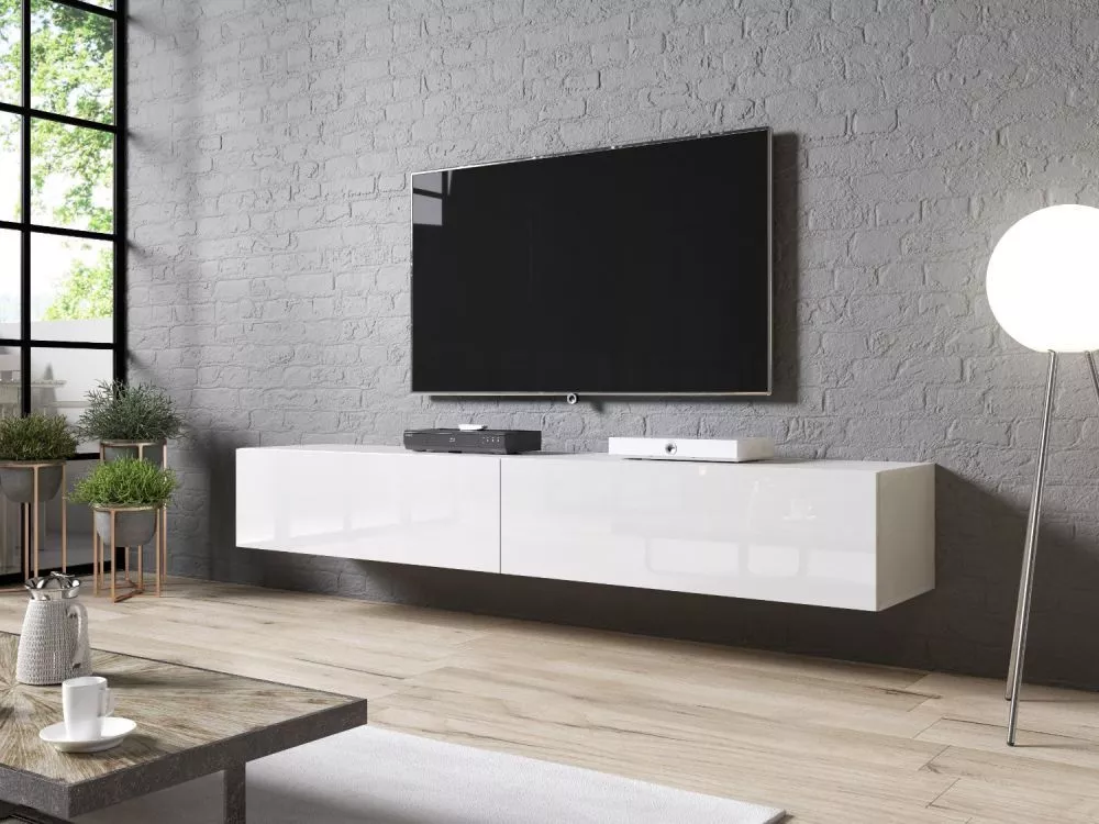 TV tumba Slide · Balts · 200 × 40 × 30 cm