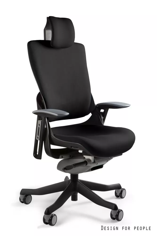 Datorkrēsls Wau 2 Black T Sēdvietas platums: 47 cm, · Melns · 69 × 52 × 117 cm