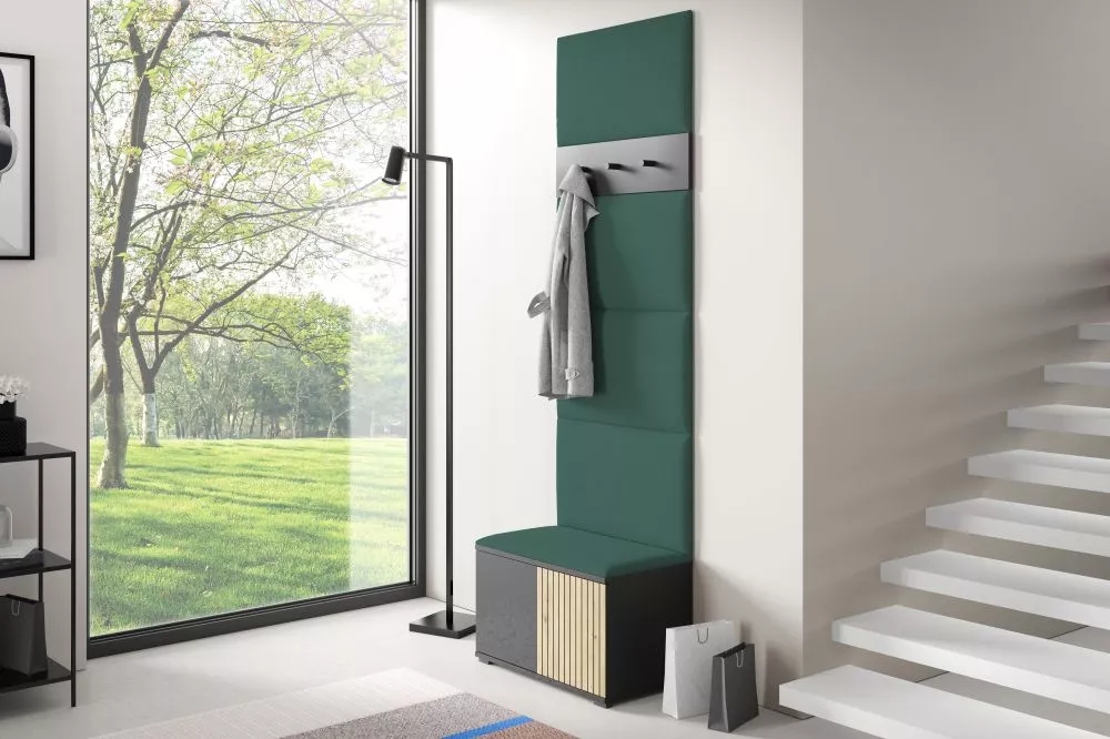 Apavu plaukts Ross 6 Trinity Korpusa krāsa: melns + ozols artisan, · 70 × 225 × 40 cm