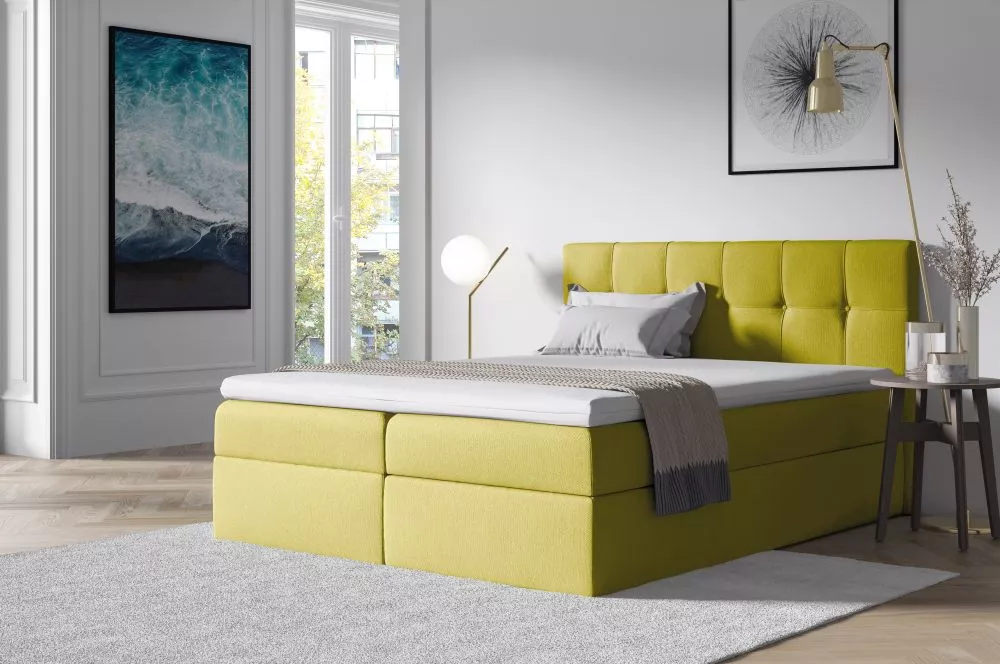 Gulta Emporio Boxspring Premium Standard Guļamvietas platums: 120 cm, Guļamvietas garums: 200 cm, · Tumši dzeltens · 124