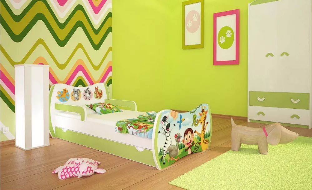 Bērnu gulta Dream L02 140x70 DM06 ar stelāžu Guļamvietas platums: 70 cm, Guļamvietas garums: 140 cm, · 94 × 144 × 71 cm