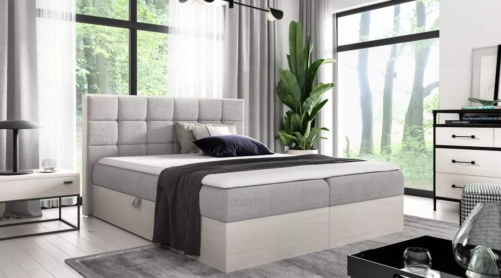 Gulta Wood-1 160x200 Boxspring Standard Guļamvietas platums: 160 cm, Korpusa krāsa: ziemeļu tīkkoks, Guļamvietas garums: