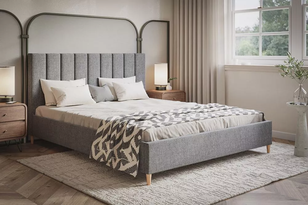 Gulta Lux 2 standard ar stelāžu Guļamvietas platums: 120 cm, Guļamvietas garums: 200 cm, stelāžas tips: koka, · Pelēks ·