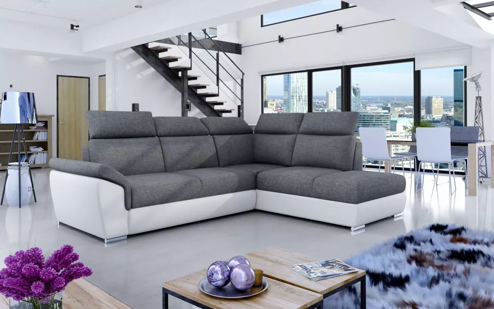 Dīvāns Loreto Classic standard · Pelēks + balts · 210 × 260 × 102 cm