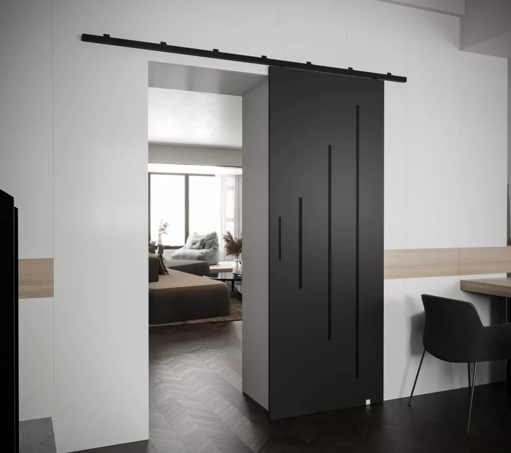 Bīdāmās durvis Zonda Y · Melns · 90 × 204 cm
