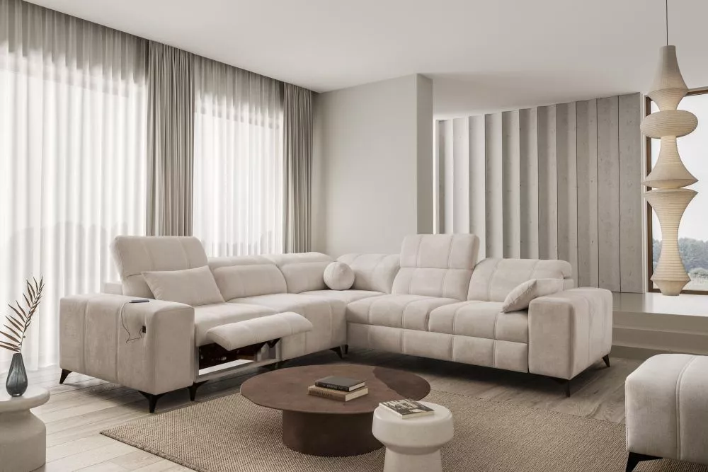 Dīvāns Dafne 3 Mix Standard · Bēšs · 276 × 276 × 77 cm