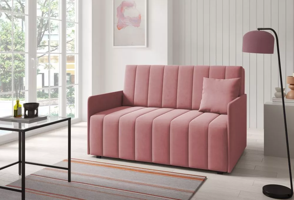 Mīksts krēsls Neo 3 standard Sēdvietas dziļums: 60 cm, · Rozā · 140 × 97 × 85 cm