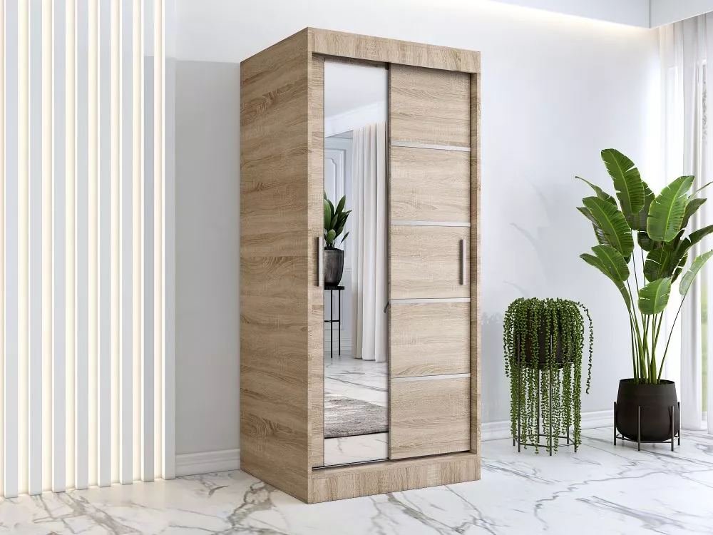 Skapis Ralf Mirror · Sonoma · 90 × 60 × 200 cm