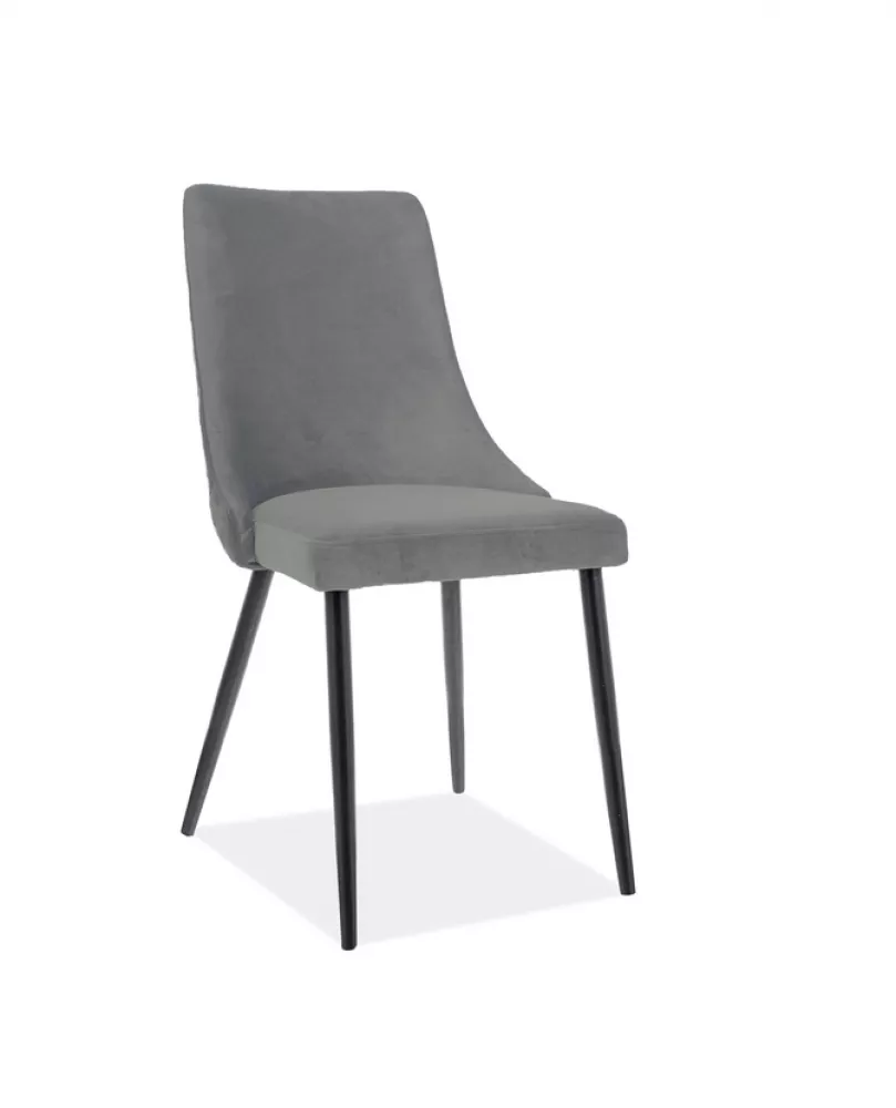Krēsls Piano B Matt Velvet Elementu krāsa: melns, Korpusa krāsa: pelēks, Auduma numurs: Matt Velvet 85, · 47 × 44 × 93 c